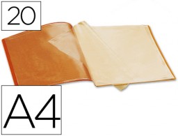 Carpeta con 20 fundas Liderpapel A4 polipropileno naranja flúor